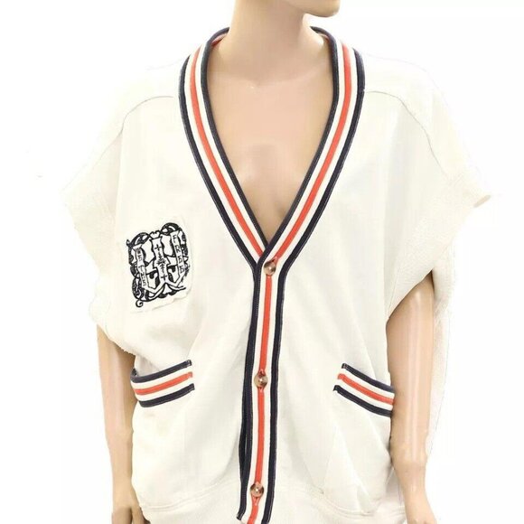 Free People We The Free Ivy Vest Top Sweatshirt Embroidered Ribbed L New 277181 - Picture 7 of 9